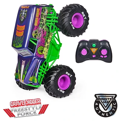 Monster Jam, Grave Digger Freestyle Force officiel, véhicule radiocommandé, échelle 1:15