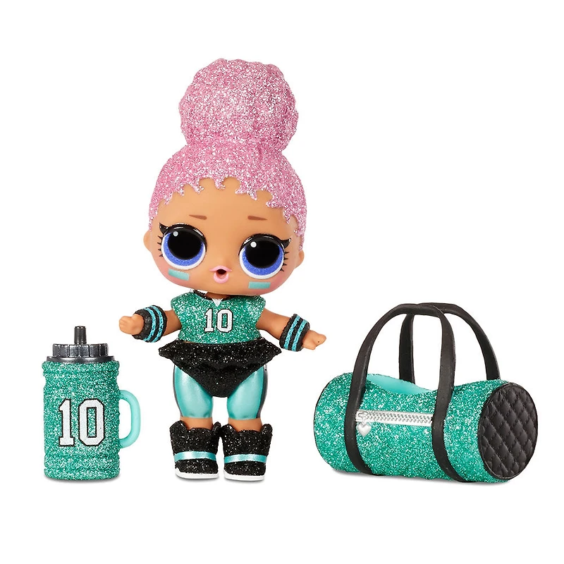 Poupées scintillantes sportives de l'équipe de soccer LOL Surprise All-Star B.B.s de la série 3 avec 8 surprises, accessoires, poupée surprise
