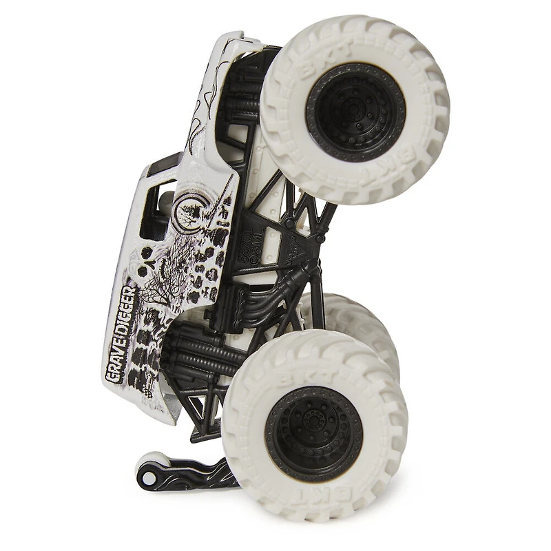 Monster Jam, Monster truck Grave Digger officiel, véhicule en métal moulé, série Max Contrast, échelle 1:64