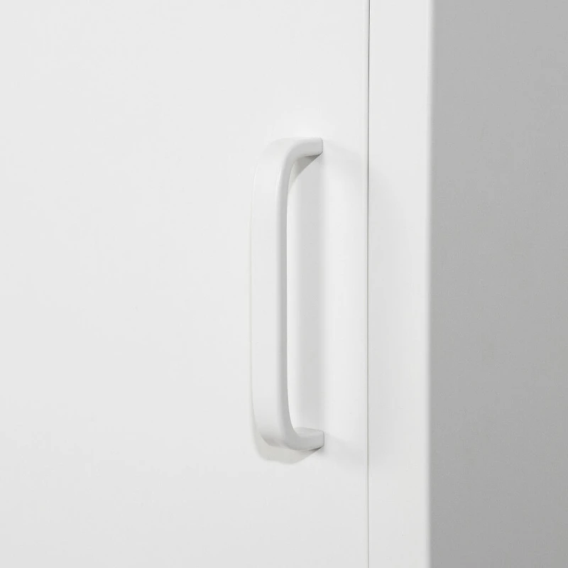 Sweedi Table de chevet avec porte en métal Blanc