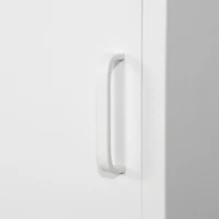 Sweedi Table de chevet avec porte en métal Blanc