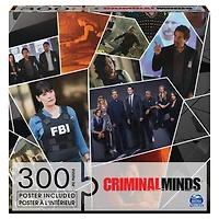 Criminal Minds, 300-Piece Jigsaw Collage Puzzle Spencer Aaron Derek Emily FBI Crime TV Show with Collectible Poster