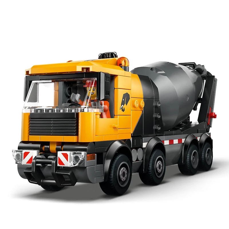 LEGO City La bétonnière - Grand camion de chantier avec 3 figurines pour enfants de 7 ans et plus - 60478