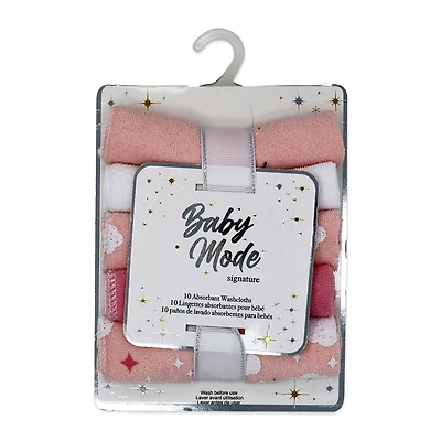 Baby Mode Signature Pink Llama Washcloth- Set of 10