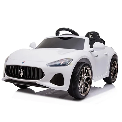 KIDSVIP 12V Maserati Gran Cabrio W/ RC - White - English Edition