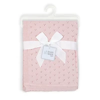Baby Mode Signature Blush Pink Pointelle Baby Blanket