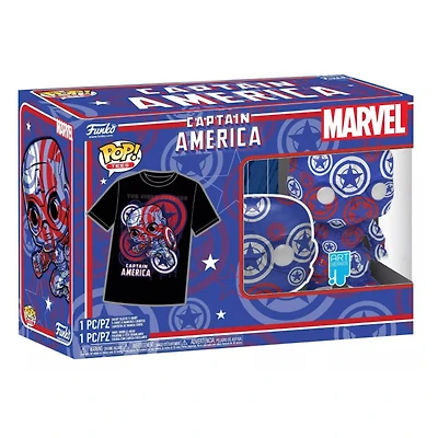 Figurine en Captain Americal POP! and Tee () par Funko POP! Marvel Patriotic Age