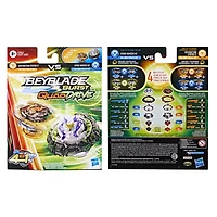 Beyblade Burst QuadDrive, Pack de 2 toupies de compétition Destruction Ifritor I7 et Stone Nemesis N7