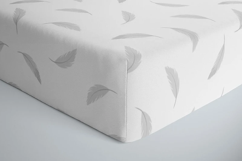 Kushies Flannel Crib Sheet - Grey Feather