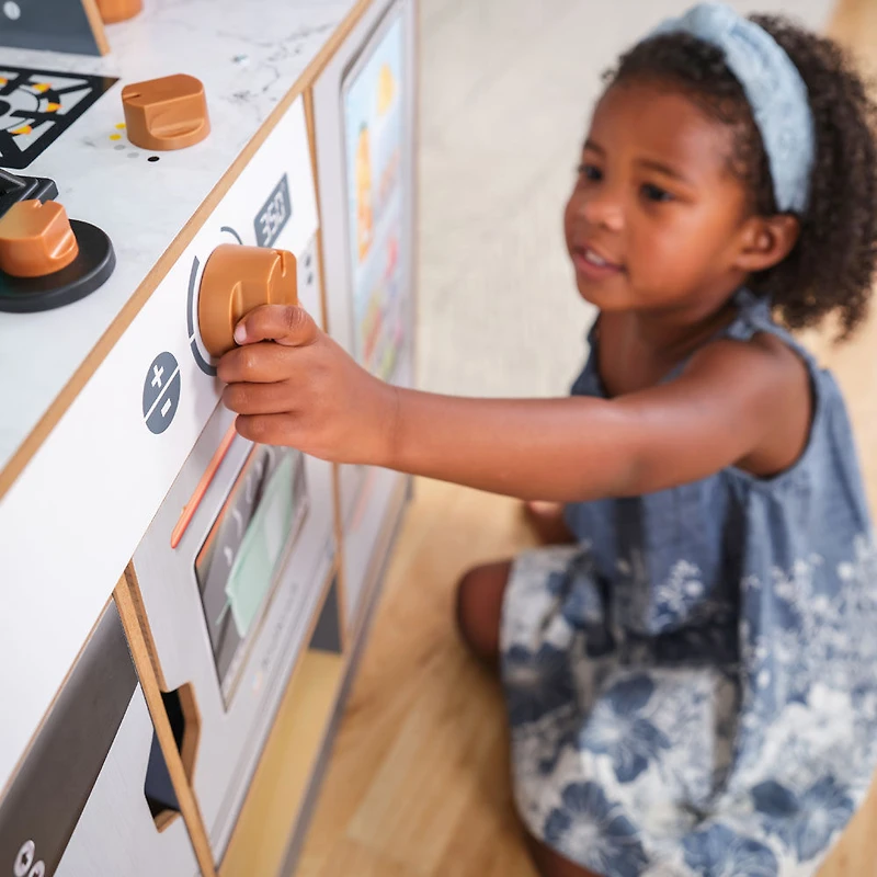 KidKraft Cuisine en bois Steam & Clean avec technologie de vapeur sécuritaire, lumières et sons