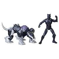 Marvel Mech Strike Mechasaurs, figurine Black Panther de 10 cm avec Sabre Claw Mechasaur, jouet de super-héros