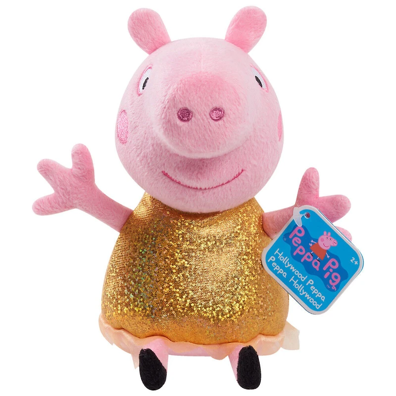 Peluche à Grains Peppa Pig de 20 cm (8 pouces) Hollywood Peppa, Petit Animal en Peluche Très Doux A Câliner