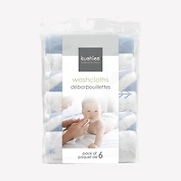 Kushies - Wash Cloths - 6 Pack Single Ply
