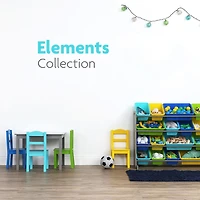 Table en bois avec quatre chaises Elements - gris