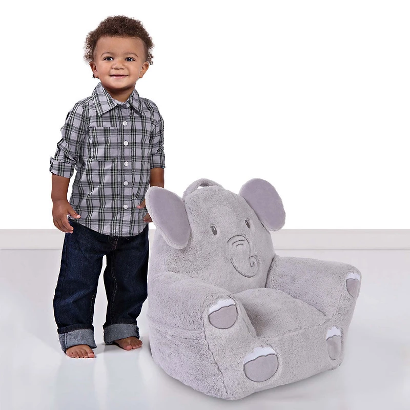 Chaise de personnage en peluche Cuddo Buddies pour tout-petits - Éléphant