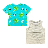 Bluey – Ensemble avec t-shirt Bluey tropical – Turquoise/Blanc Cassé