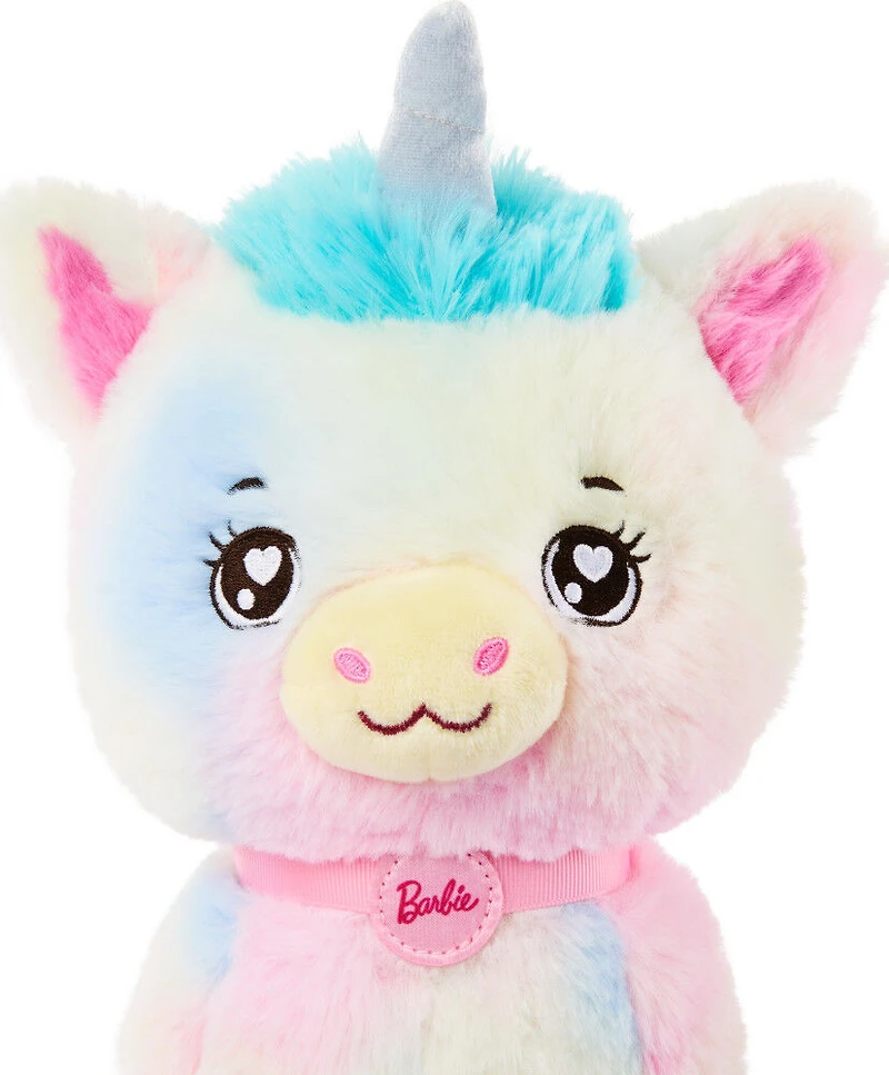 Barbie Peluche Chef Aventure animale, licorne, sac, 5accessoires