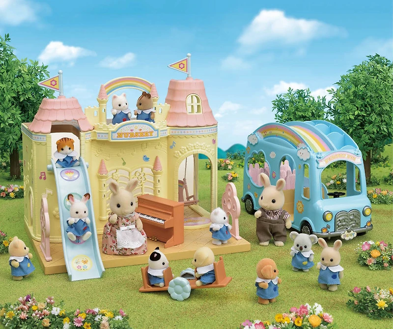 Les amis de la garderie de Calico Critters, ensemble de 3 poupées figurines à collectionner vêtues pour la garderie