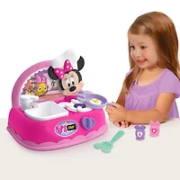 Disney Junior Minnie Mouse Super Sizzlin' Kitchen with Realistic Sounds and Pretend Play Food and Accessories - R Exclusive