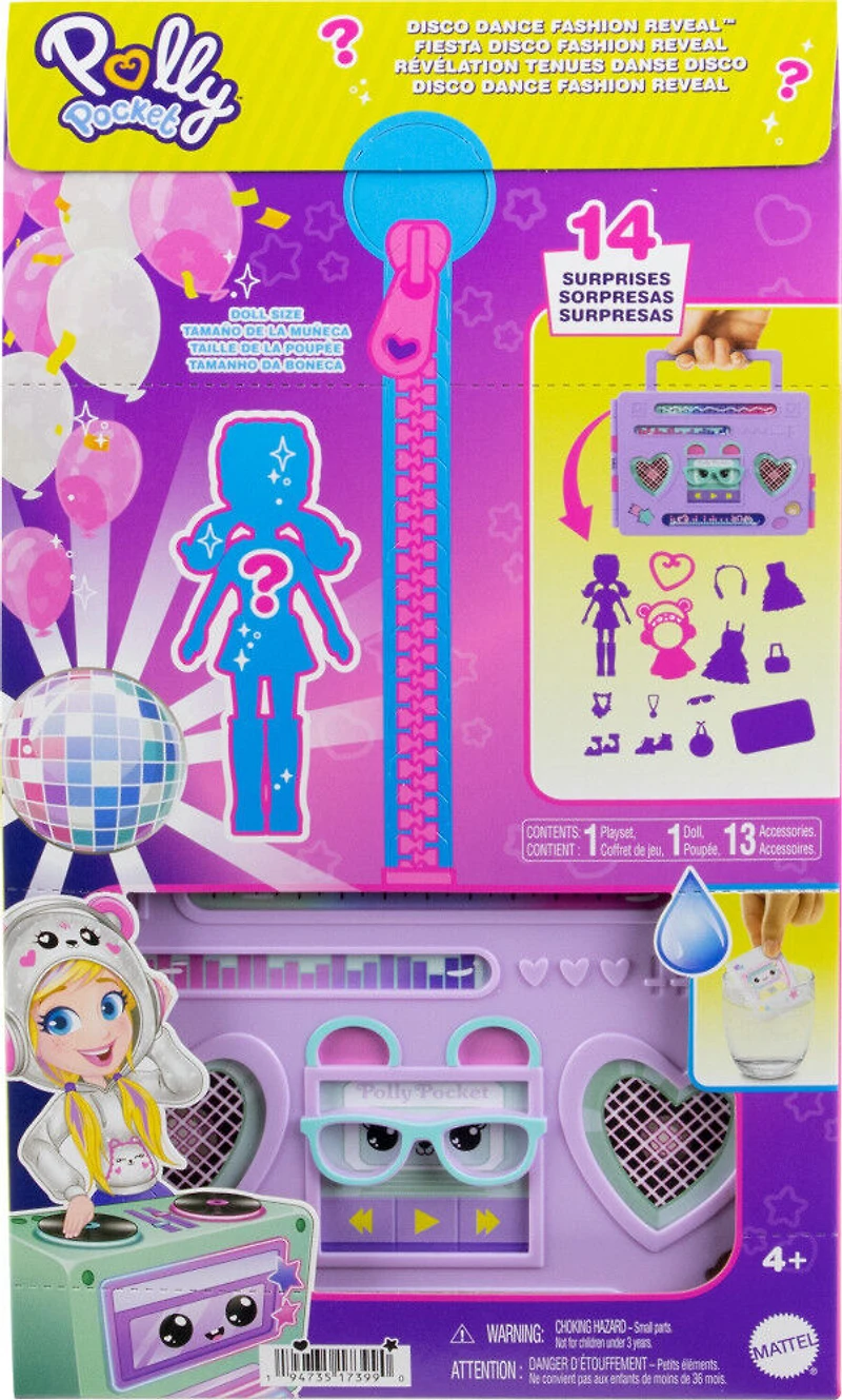 Polly Pocket -Coffret de jeu et poupée -Révélation Tenues Danse Disco