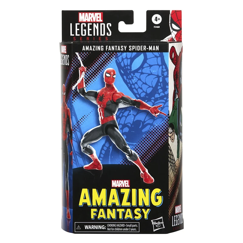 Marvel Legends Series Spider-Man 60th Anniversary Amazing Fantasy Spider-Man 6-inch Classic Comics Action Figures, 9 Accessories