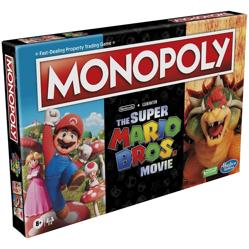 Monopoly : éditon film Super Mario Bros., jeu de plateau pour enfants, inclut pion Bowser