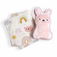 Bunny Plush Throw and Pillow Set