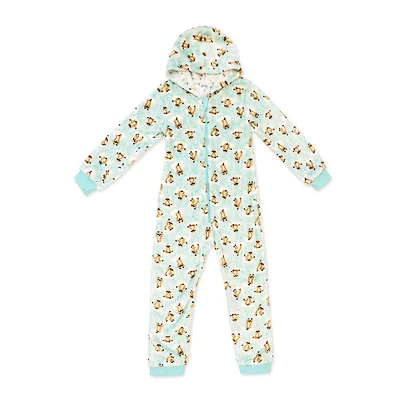 Jesse & Lulu Lounge Fleece Onesie: Aqua Sloth Extra Large