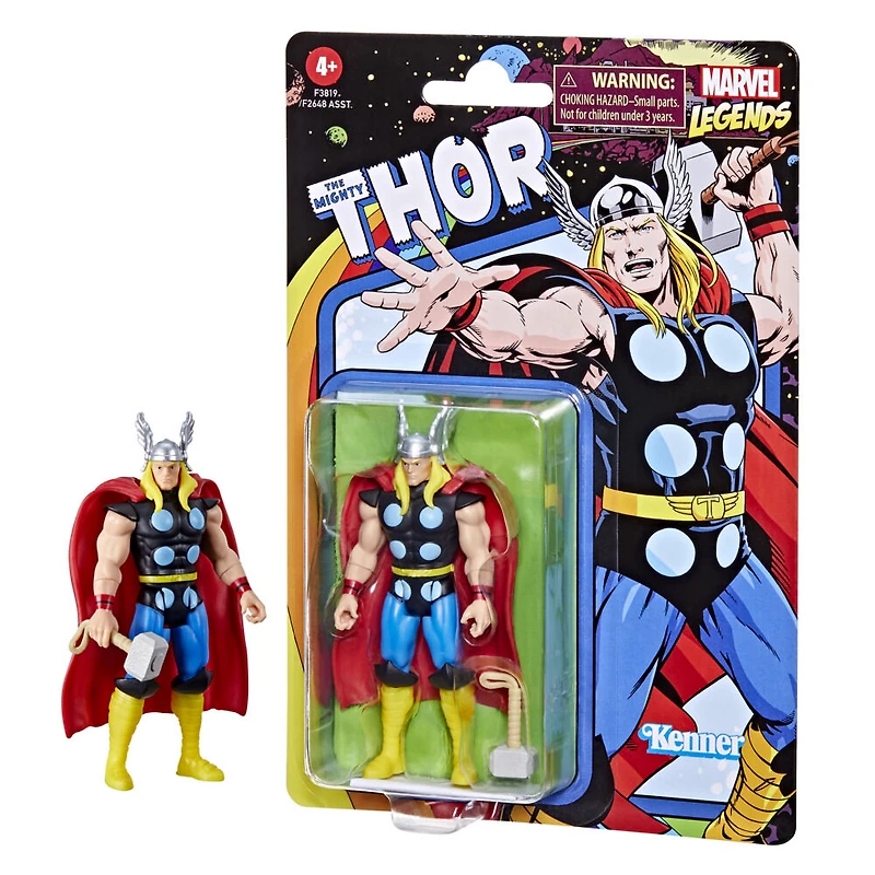 Hasbro Marvel Legends Series Retro 375 Collection, figurine Thor de 9,5 cm, 1 accessoire