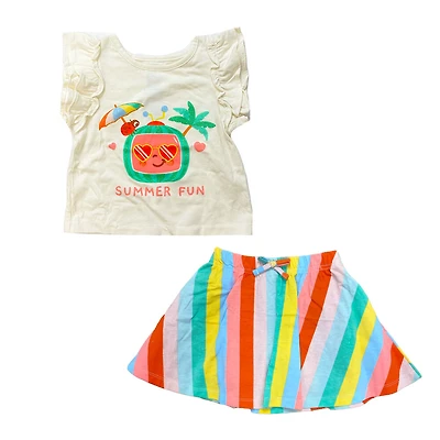 CoComelon Ensemble t-shirt et jupe mode Blanc