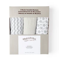 Star/Wave Muslin Blanket -Set Of 3