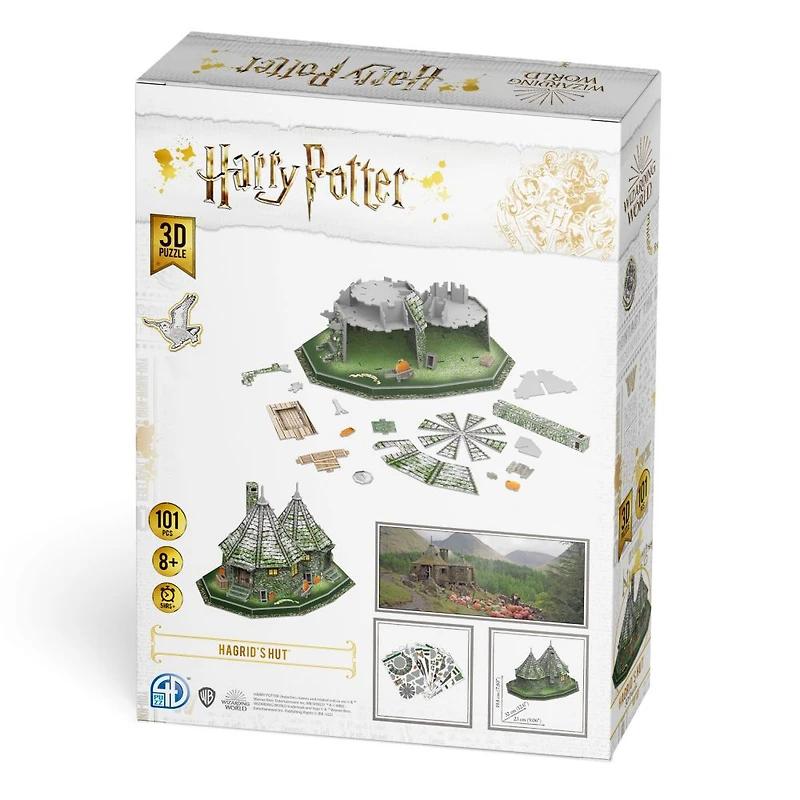4D Build, Harry Potter, Cabane de Hagrid, Puzzle 3D en papier, 101 pièces