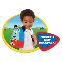 Sac à Dos d'Aventures Disney Junior Mickey Mouse Funhouse, Ensemble de Jeu pour Faire Semblant à 5 Eléments avec Accessoires Sons et Lumières