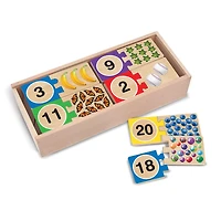 Melissa & Doug Self-Correcting Wooden Number Puzzles With Storage Box - 40 pieces - English Edition