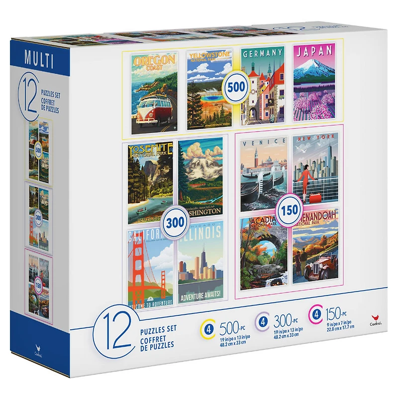 Coffret familial de 12 puzzles