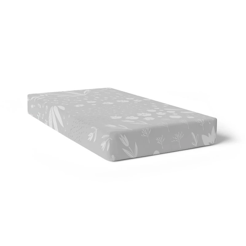 Percale Dream Crib Sheet Bunny Grey