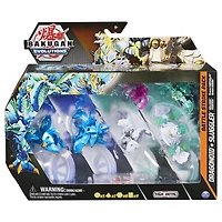 Bakugan Evolutions, Battle Strike Pack Dragonoid et Sluggler, 6 figurines articulées Bakugan, 9 cartes à collectionner et 8 BakuCores