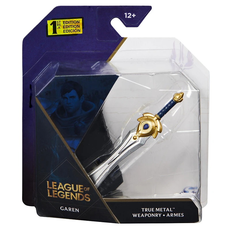 League of Legends, Official Garen's Sword True Metal Weaponry Collectible with Display Base, First Edition Collectible Grade