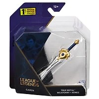 League of Legends, Official Garen's Sword True Metal Weaponry Collectible with Display Base, First Edition Collectible Grade