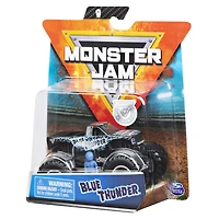 Monster Jam, Monster truck authentique Blue Thunder en métal moulé à l'échelle 1:64, série Over Cast