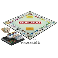 Monopoly, jeu de plateau avec boîte de rangement et pions grand format