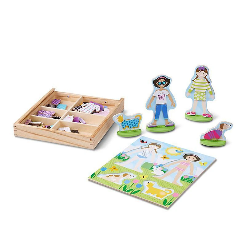 Melissa & Doug Best Friends - Poupées en bois avec habillage magnétique - Jeu de simulation