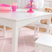 La Table Nantucket avec son Banc et Ses 2 Chaises - Blanche