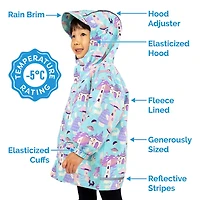 Kids Fleece Lined Rain Jackets | White Tulip