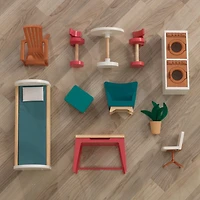 KidKraft Maison de poupées en bois Rowan avec terrasse et 13 accessoires