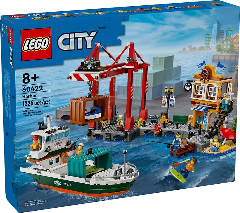 LEGO City Le port maritime et le navire de marchandises Jouet 60422