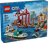 LEGO City Le port maritime et le navire de marchandises Jouet 60422