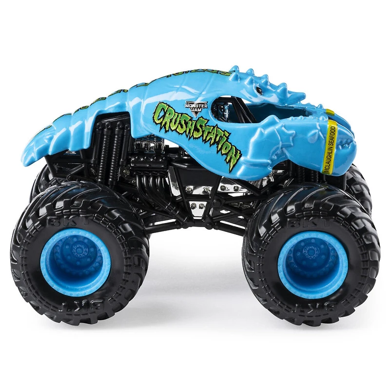 Monster Jam, Monster truck authentique Crushstation en métal moulé à l'échelle 1:64, série Crazy Creatures