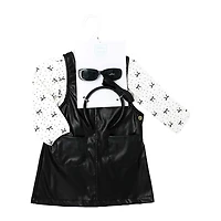 Baby Mode 3 Piece Jumper Set: Black Floral 12M