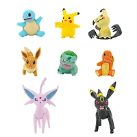 Pokémon - Multipaquet de figurines de combat - Bulbizarre (Bulbasaur), Carapuce (Squirtle), Pikachu, Évoli (Eevee), Mimiqui (Mimikyu), Noctali (Umbreon) and Mentali (Espeon)